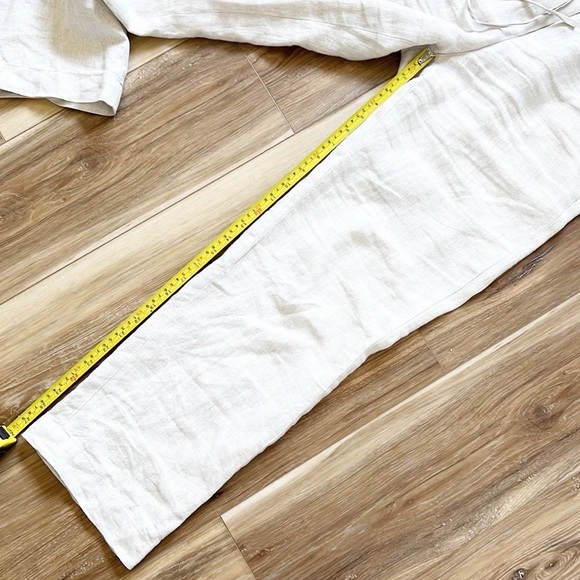 100% Linen Relaxes Beige Talbots Drawstring Pants - Picture 14 of 15